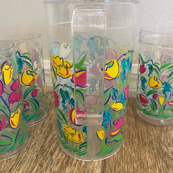 Vintage Acrylic 70s/80s Pitcher With Lid Cups Set - Picture 9 of 12